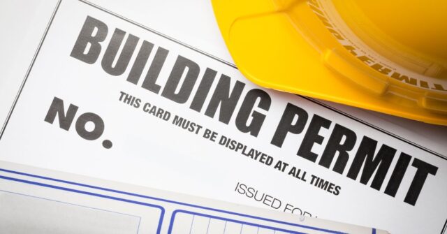 A building permit issued for a renovation.