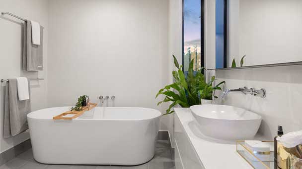 A bathroom with contemporary modern design.